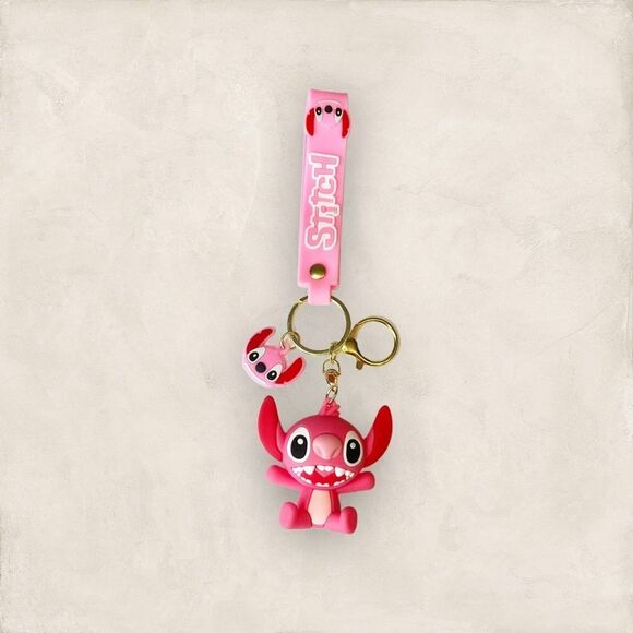 Disney Accessories - Disney Stitch Pink Keychain Bag Accessory Wristlet